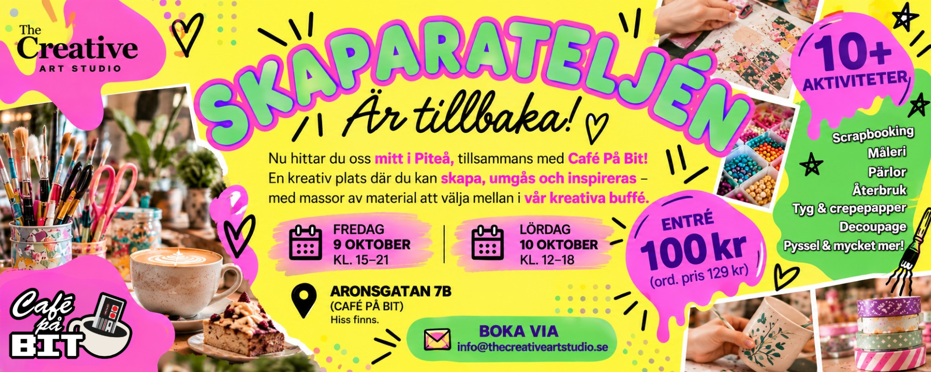 Skaparateljén på Café på bit i Piteå
Boka din plats så du inte missar primäre 